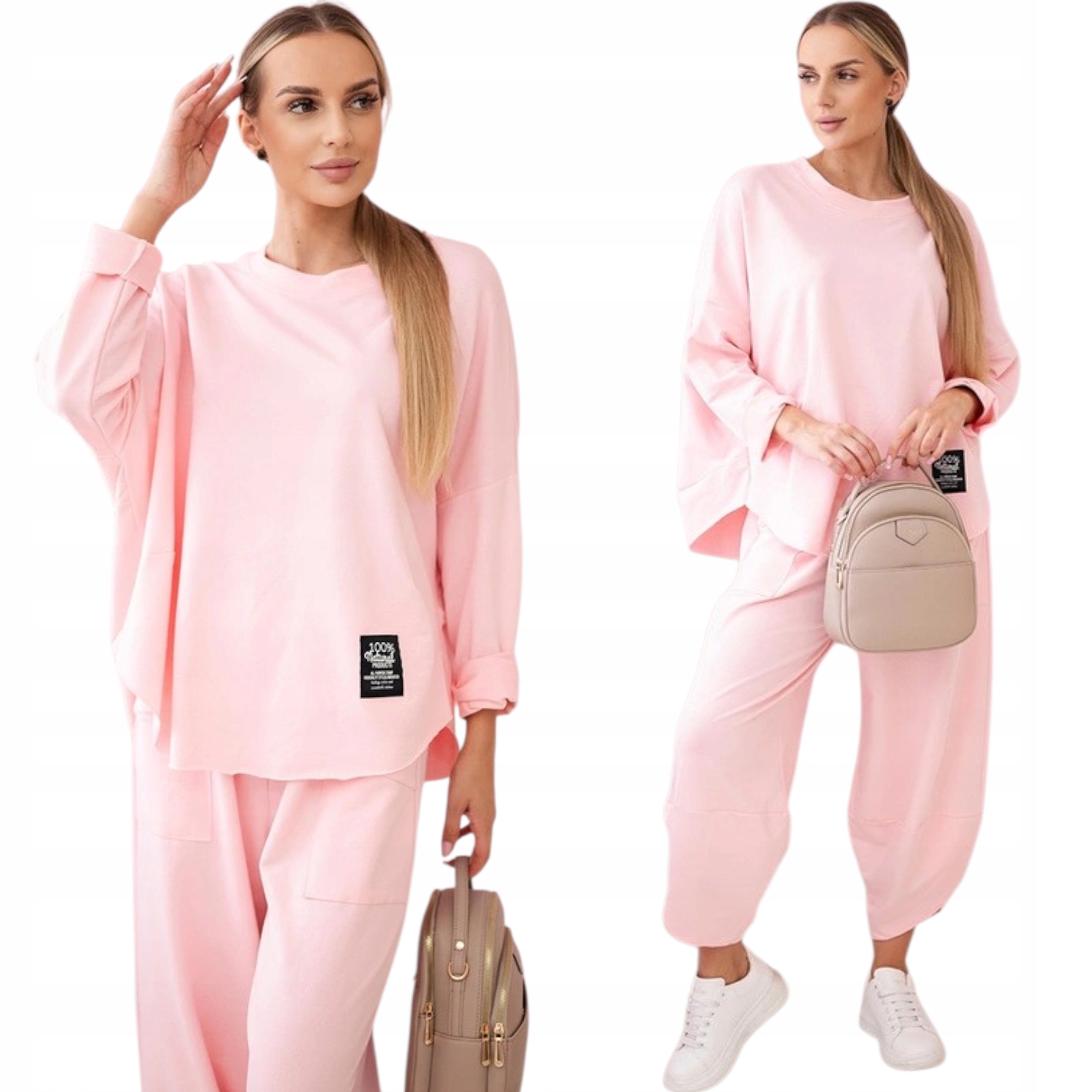 Komplet bavlněná mikina plus oversize kalhoty Italská móda