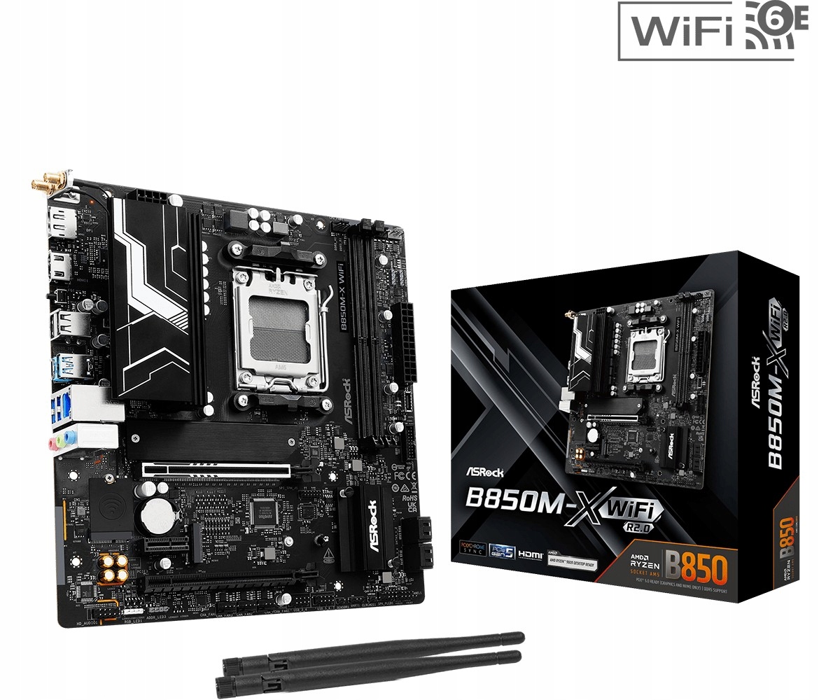 Asrock Základní deska B850M-X Wifi R2.0 AM5 2DDR5 M.2 Usbc mATX