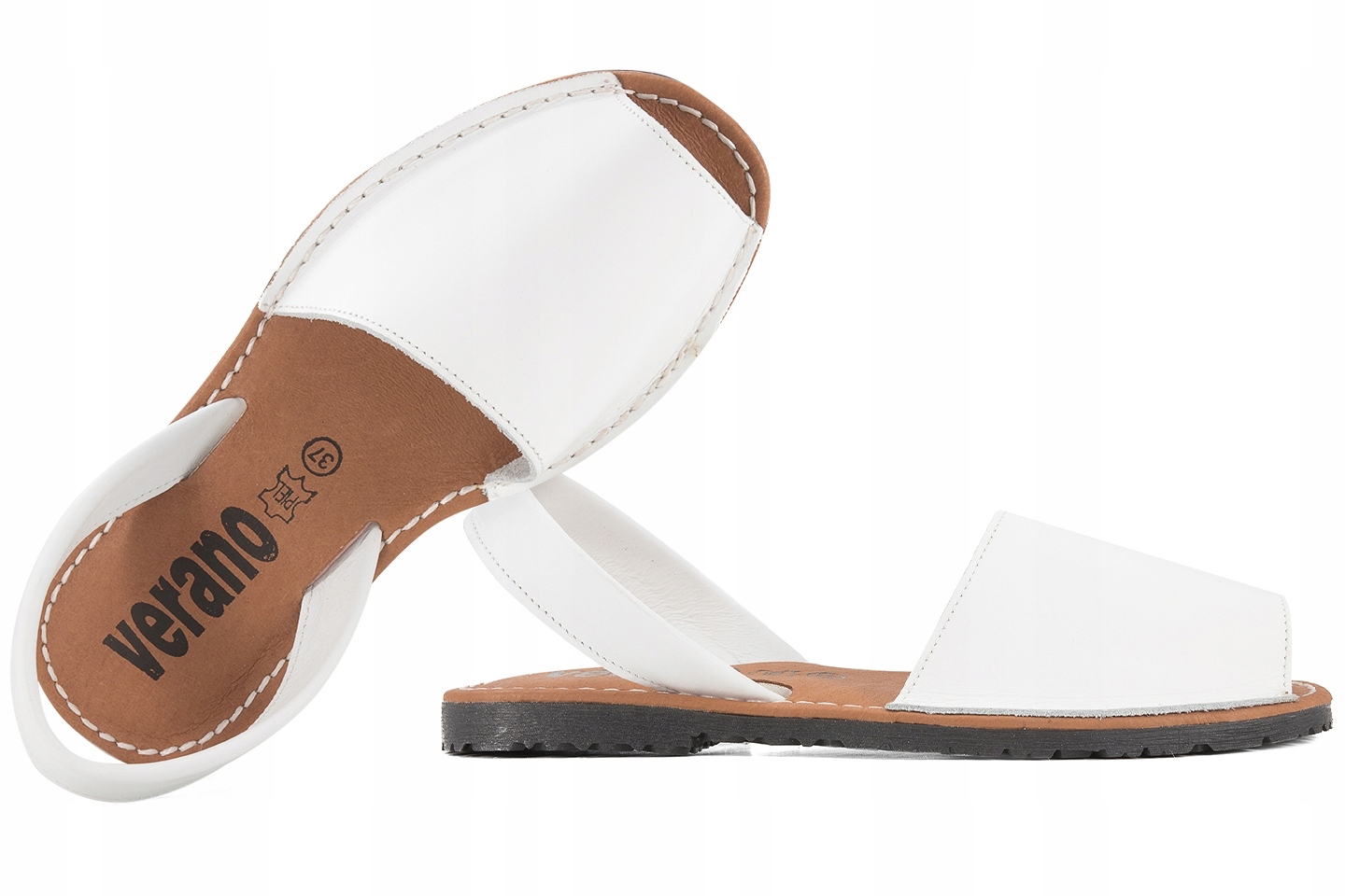 Verano 2201 Dámské Sandály Španělské Kůže bílé 40 Bílá