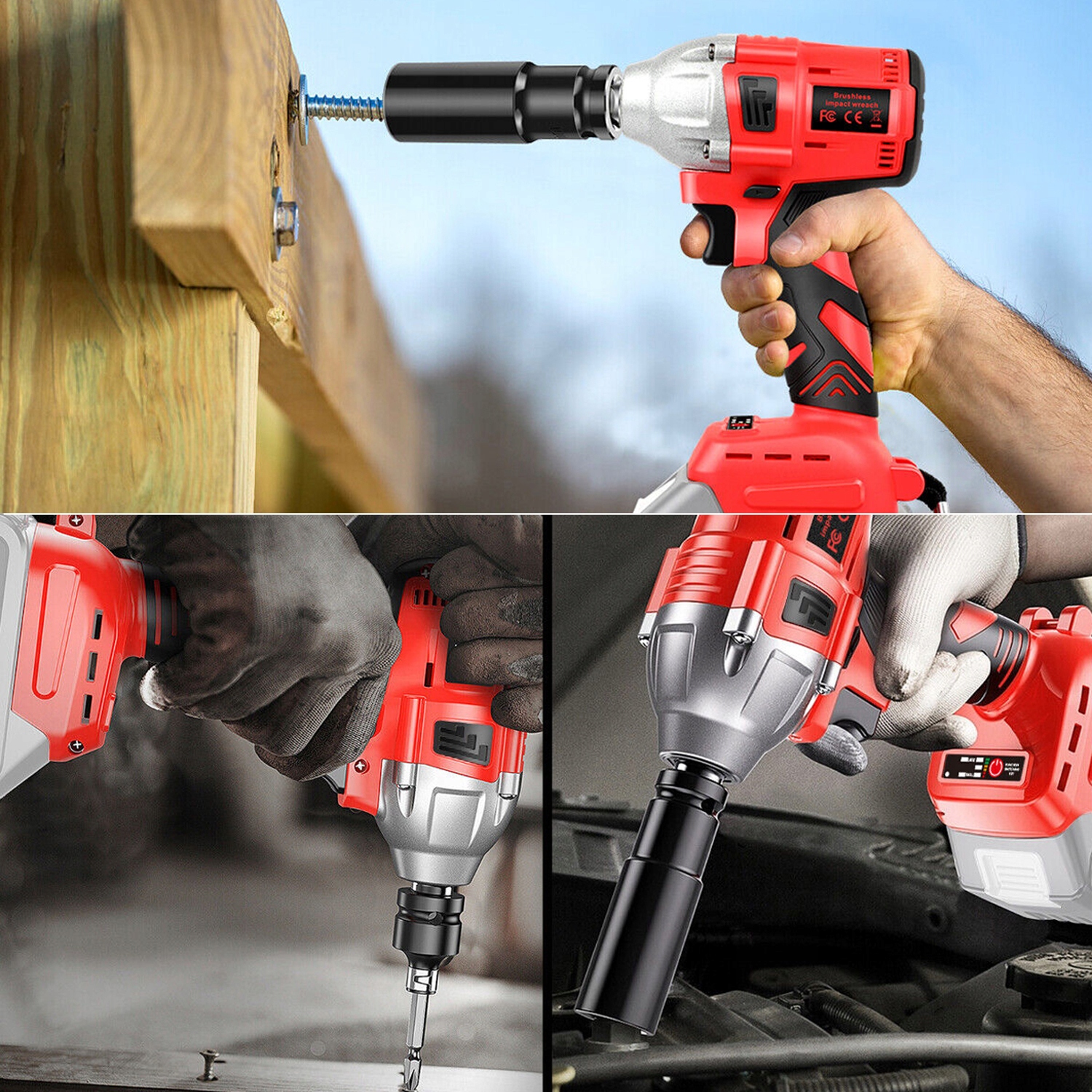 ELEKTRYCZNY KLUCZ UDAROWY DO SAMOCHÓD 650NM 3200 RPM+2*5500 MAH BATERIA Rozmiar trzpienia 1/2''