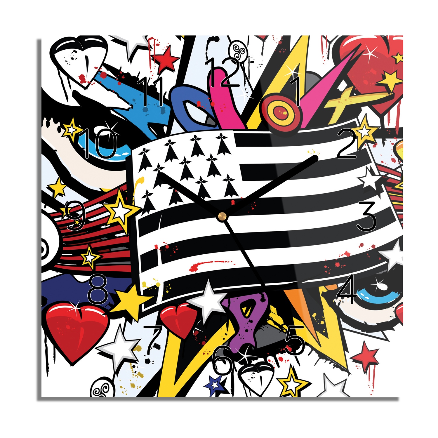 

Flaga graffiti foto-zegar kwadrat 30x30 z foto