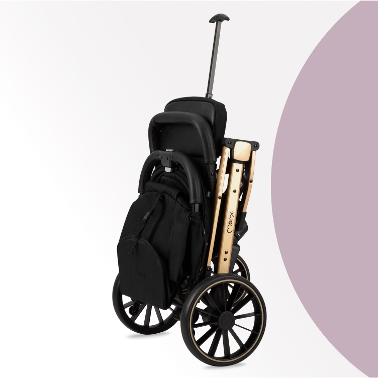 WÓZEK SPACEROWY - MoMi ESTELLE DAKAR CZARNY - DUŻE KOŁA ZESTAW AKCESORIÓW Liczba kół 4