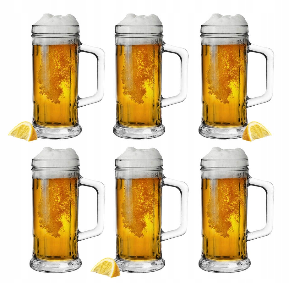 

Kpl 6 x Kufel Z Uchem 500 ml Z Grubego Szkła, Piwo