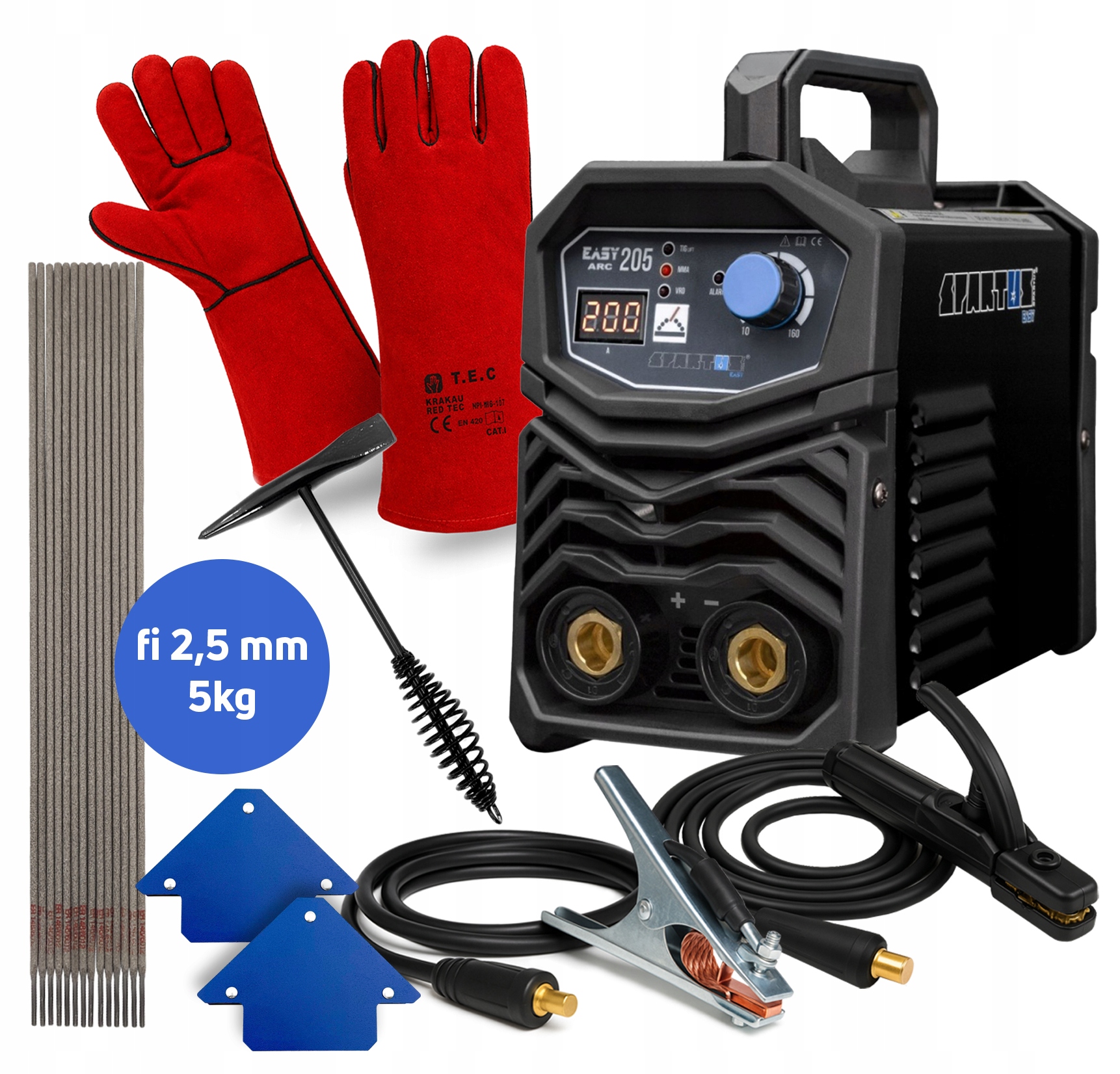 Spawarka Spartus EasyArc 216P Elektrody Rutylowe fi 2,5mm 5kg Akcesoria