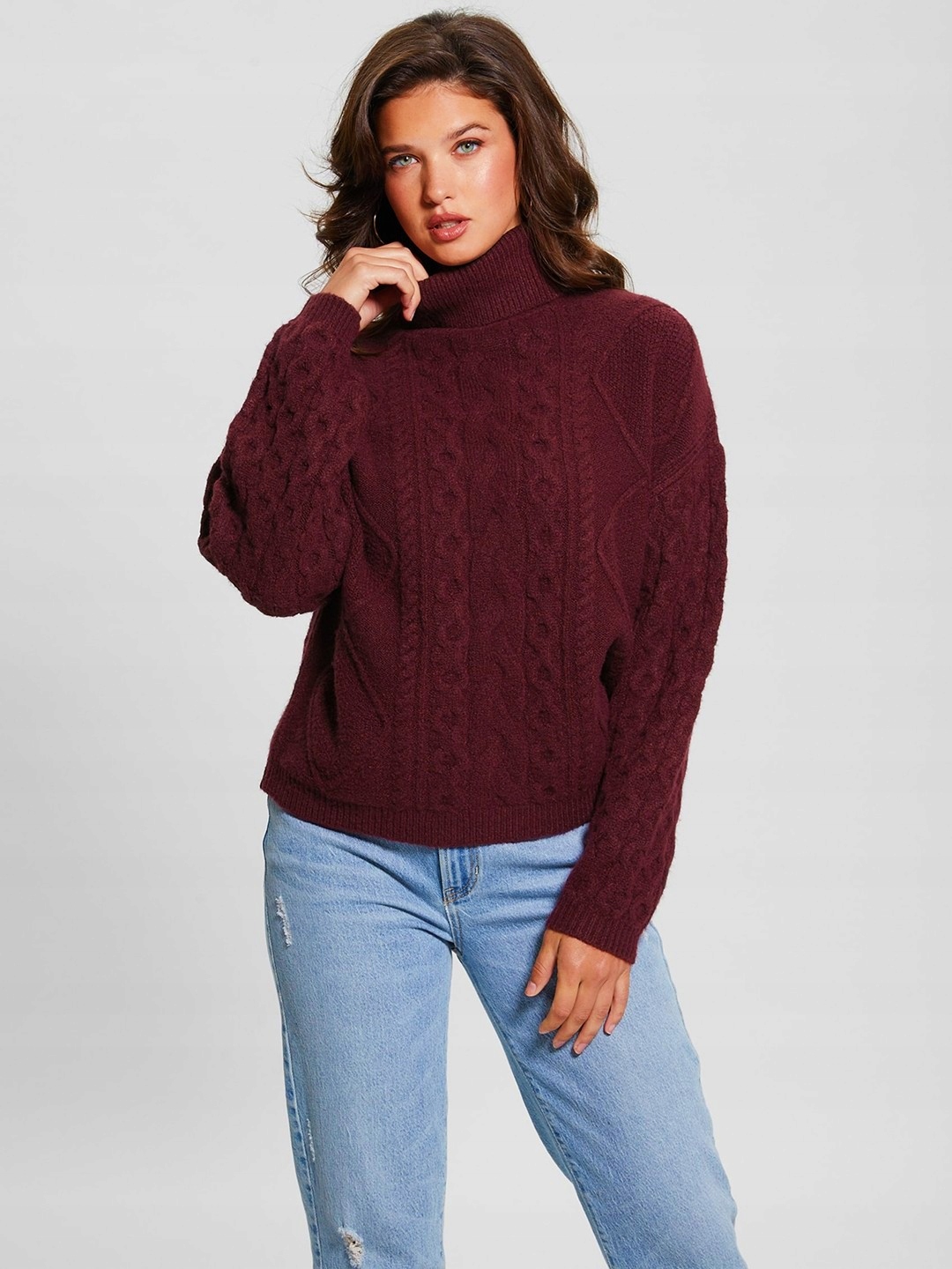 Guess Bordový Volný Svetr (M)