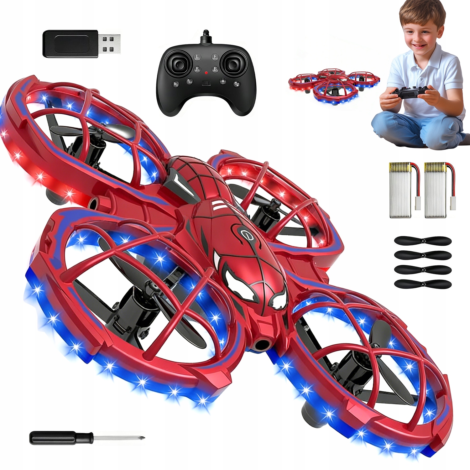 Mini Dron Pro Děti S Funkcí 360 Stupňů A Bezhlavým Led Režimem