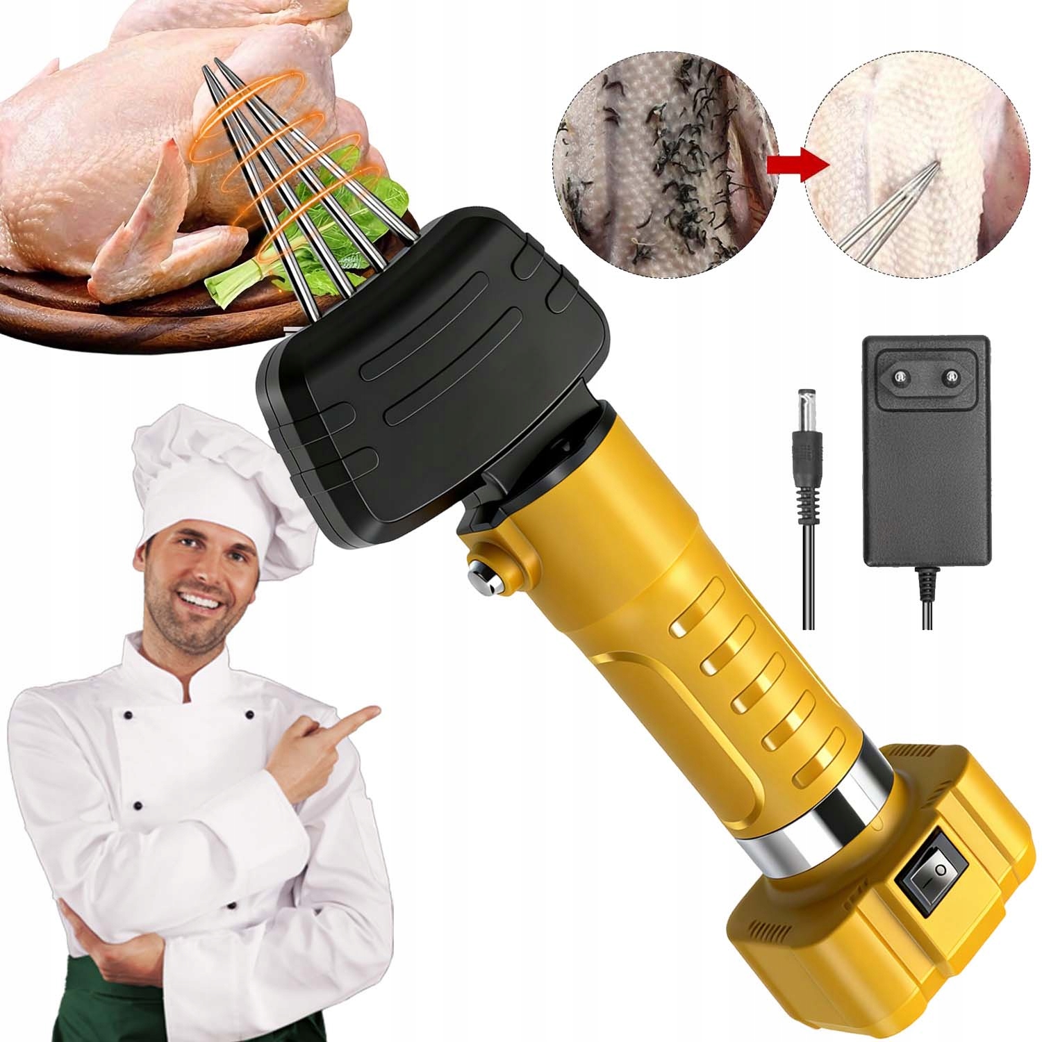 Škubačka Na Peří Drůbeže Kuřata Peří Akumulátorová A Přenosná