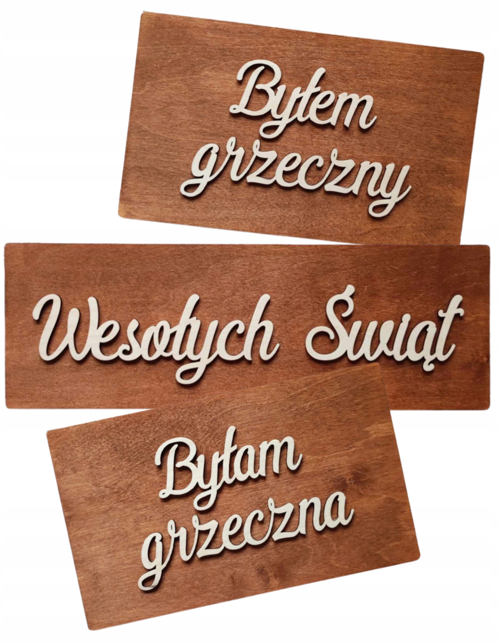 Zestaw tabliczek do zdjęć sesji zdjęciowej Wesołych Świąt Byłem grzeczny