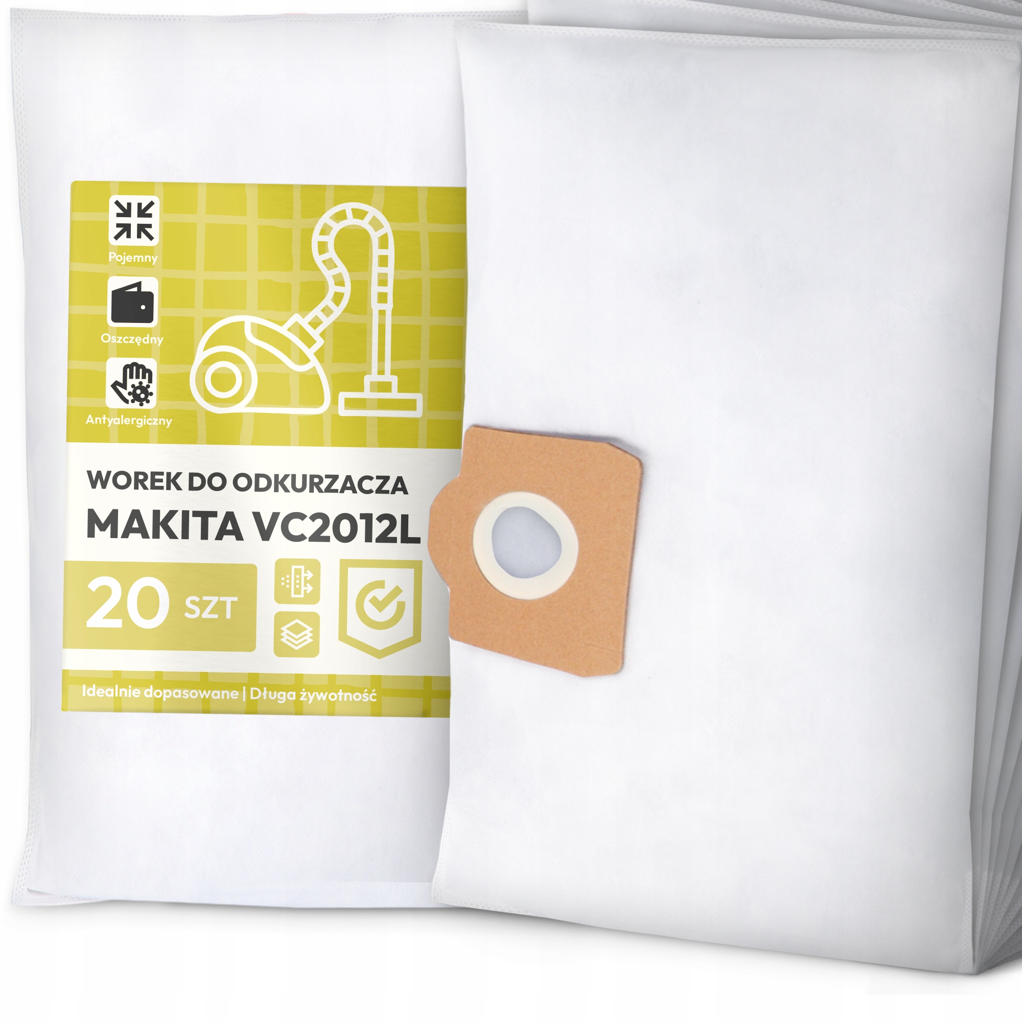 20 x Sáček do Vysavače Makita VC2012L Syntetický Textilní Prostorný Sáčky