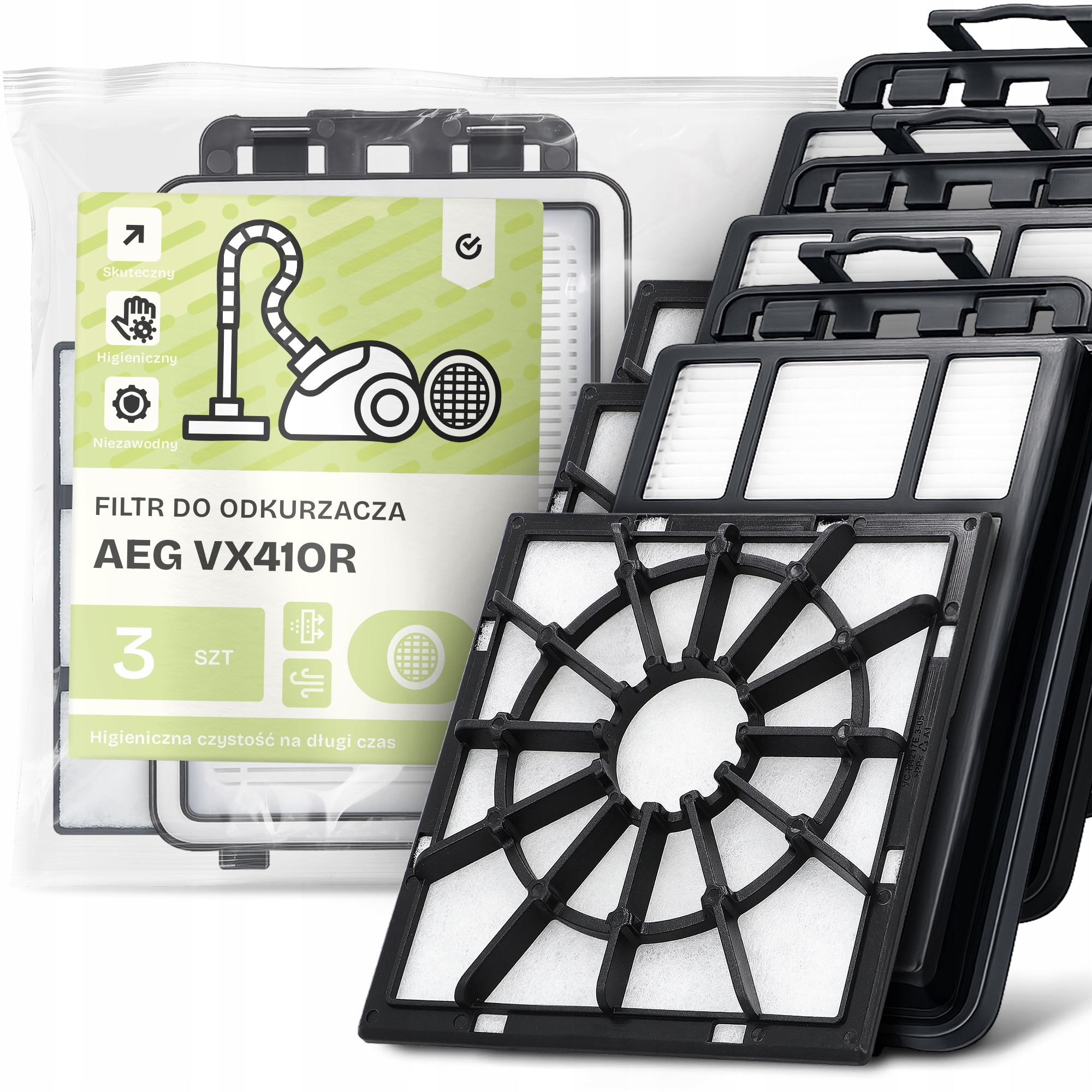 3x Filtry Do Vysavače Aeg VX41OR Omyvatelný Filtr Sada Em-w