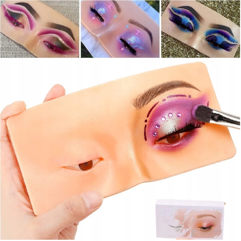 SILIKONOWA TABLICA NAUKA ĆWICZEŃ MAKIJAŻU POWIEK I BRWI OCZY