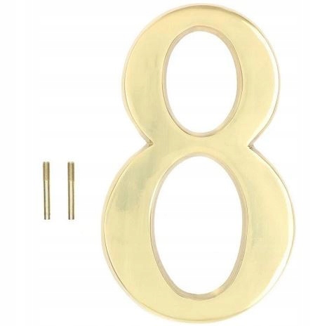 Číslice Na Dveře Dům Budova Číslo Adresa Kovová Mosaz Zlatá 19 CM 8