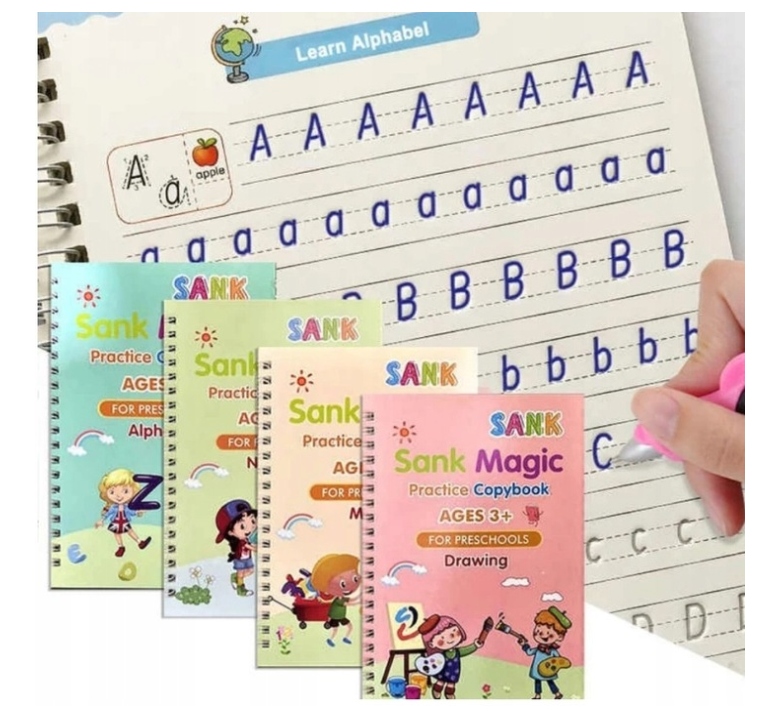 MAGICZNE KSIĄŻECZKI DO NAUKI JĘZYKA PISANIA LICZENIA RYSOWANIA KALIGRAFIA Autor Sank Magic Book