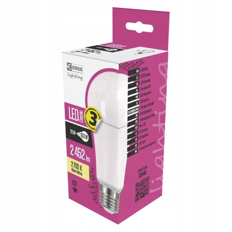 

Żarówka Led Emos Classic A67 20W E27 ww ZQ5180