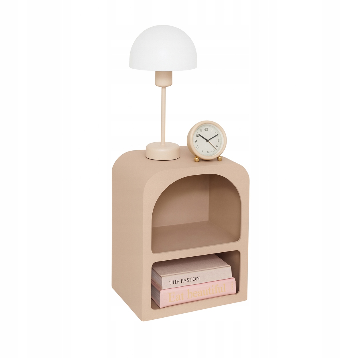 Noční stolek Soleya béžová Jednoduchá Forma Zaoblené Hrany Dekorace