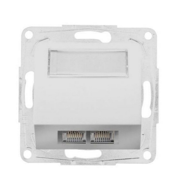 Gniazdo Telefoniczne 2x RJ12 białe OPTIMA 12004802 HAGER POLO
