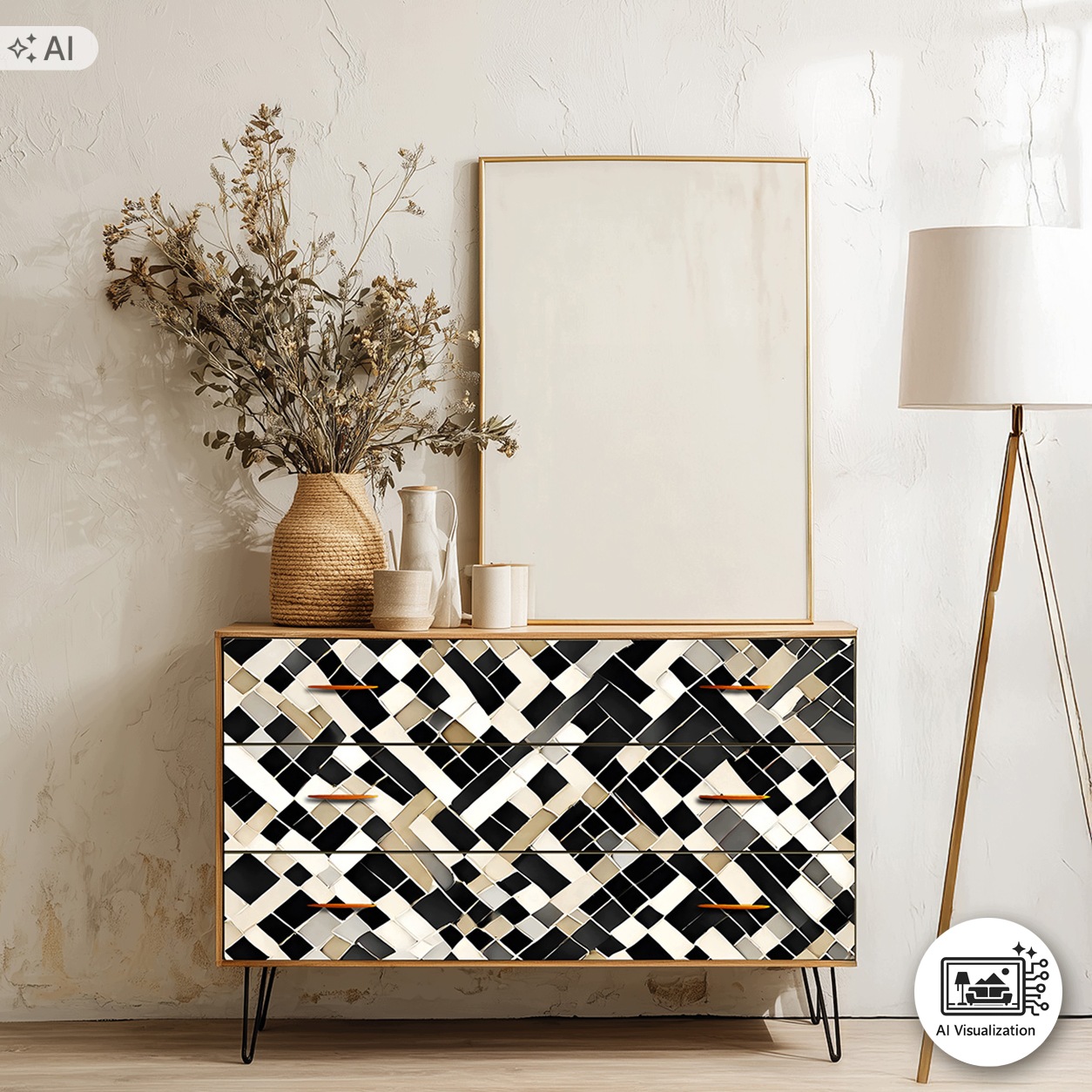 Sada nábytkového papíru na decoupage FPA1024 Black & White