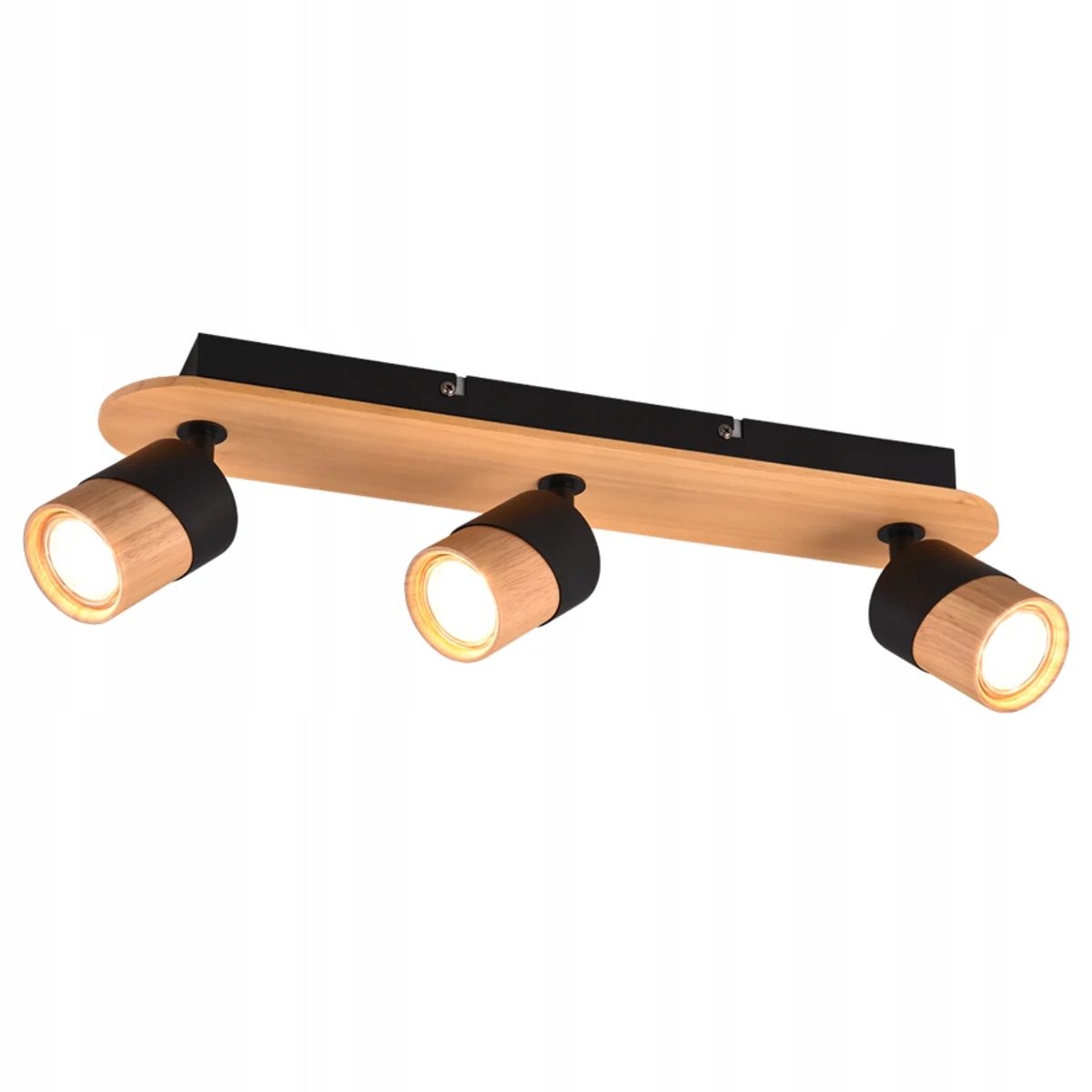 Reflektor 3 zdroje svetla drevo čierny Trio