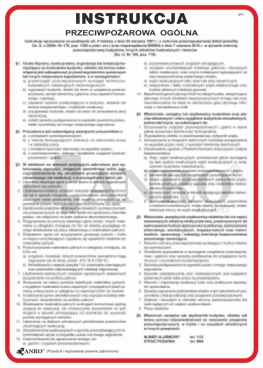 INSTRUKCJA PPOŻ. OGÓLNA 250x350mm PCV