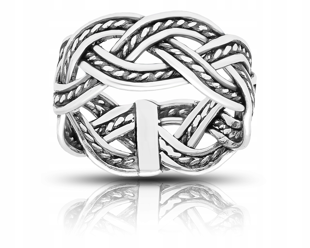 Prstýnek 925 Široký Originální Vzor Propletený vel.23