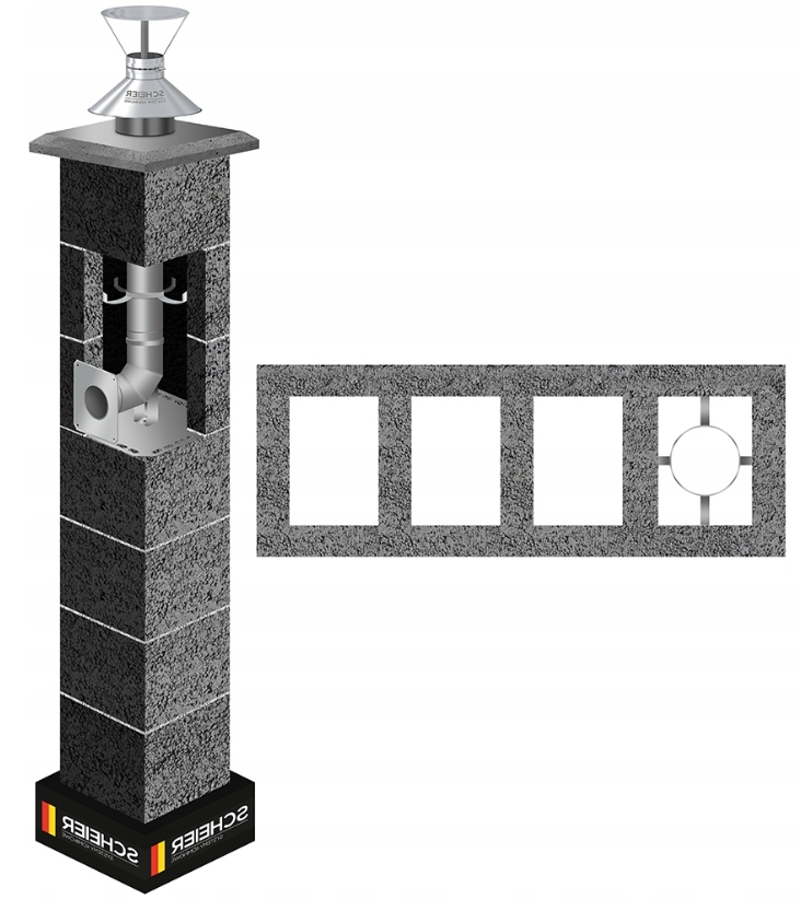 Systémový komínový systém Inox 80 7 m plyn W4 turbo kondenzační 68x24