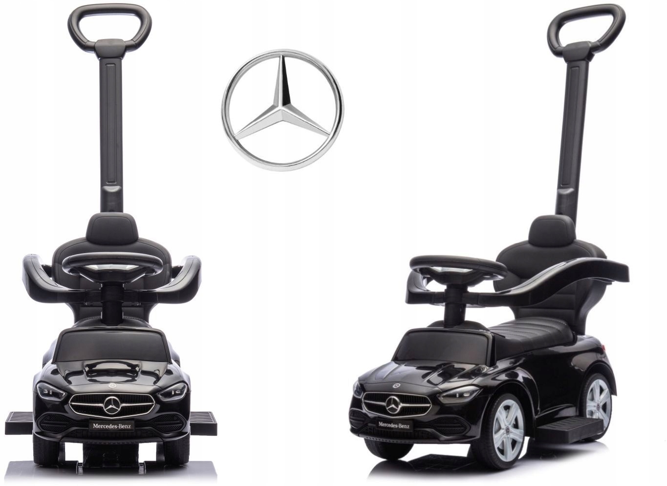 Jeździk Milly Mally Pojazd Mercedes C-class Rączka Pchacz Multimedialny