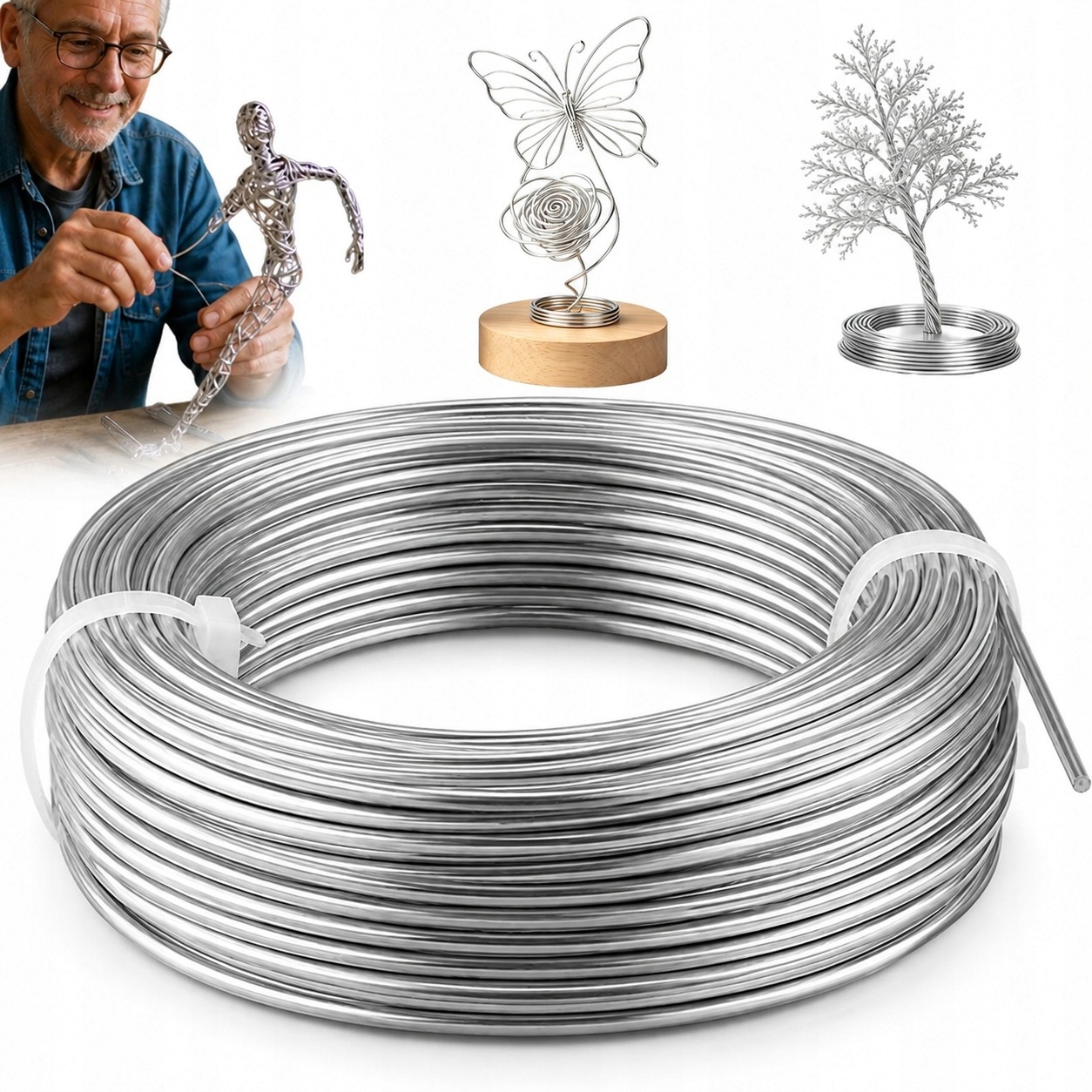 Hliníkový Drát 30 M 3 MM Stříbrný Pro Výrobu Šperků A Diy Ozdob