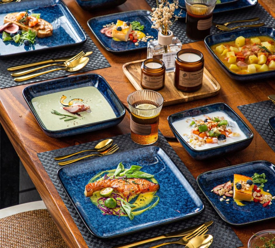 VANCASSO STERN zastawa obiadowa dla 4 osób/16szt Kolor odcienie niebieskiego