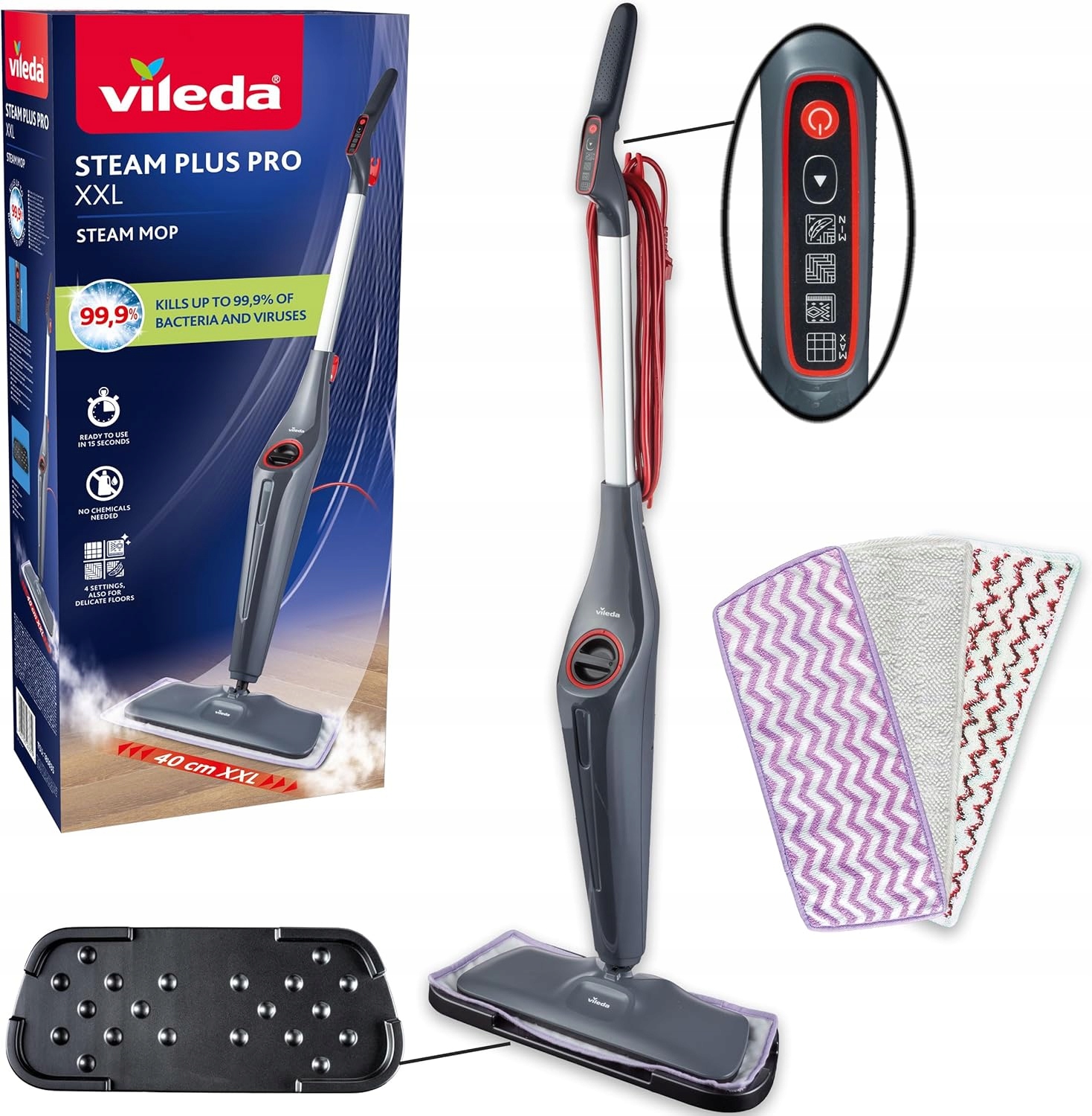 Parní Mop XXL Na Podlahy 4 Režimy Páry Dezinfekce
