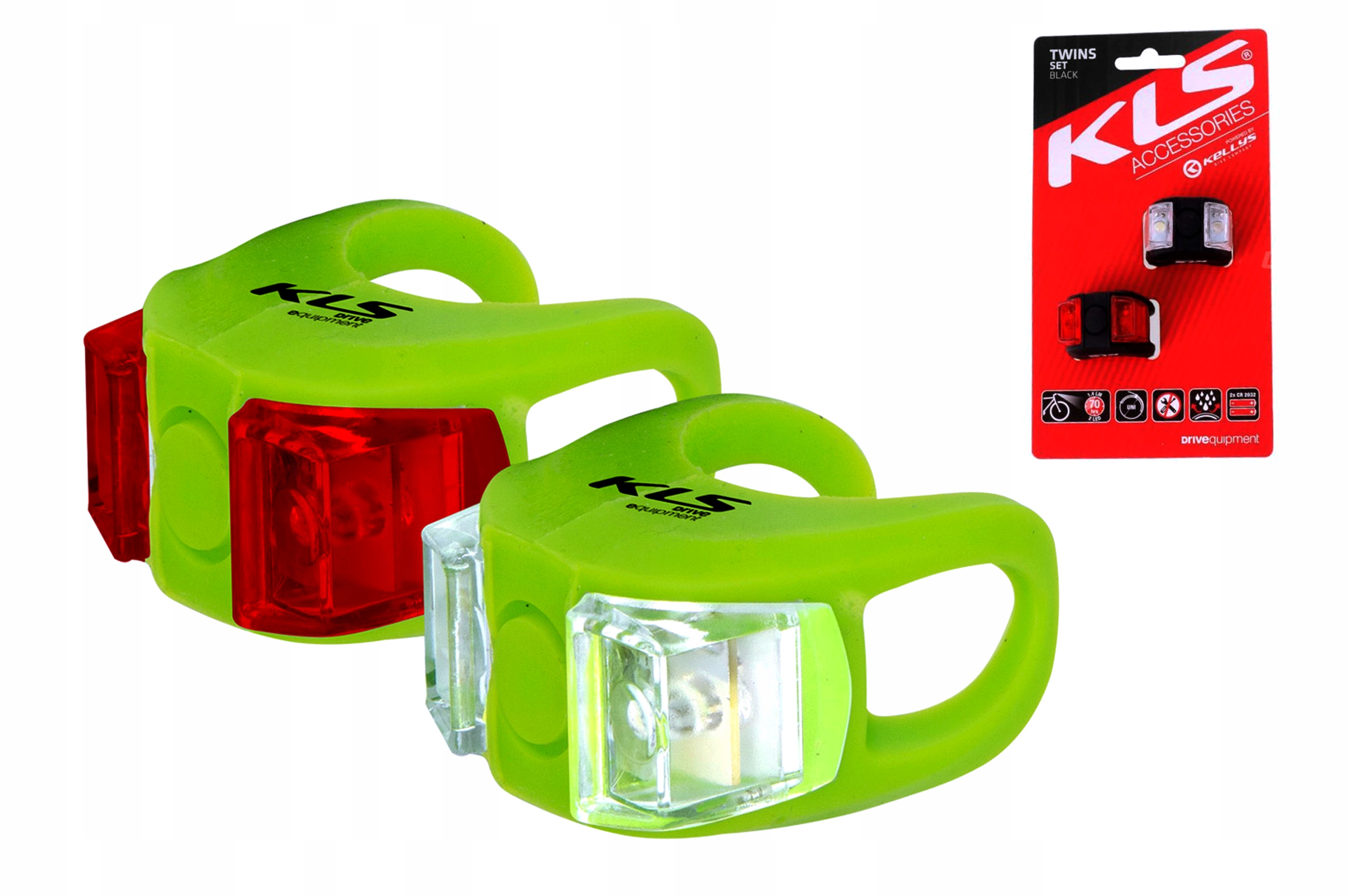 ZESTAW OŚWIETLENIA NA ROWER KELLYS KLS TWINS LIME
