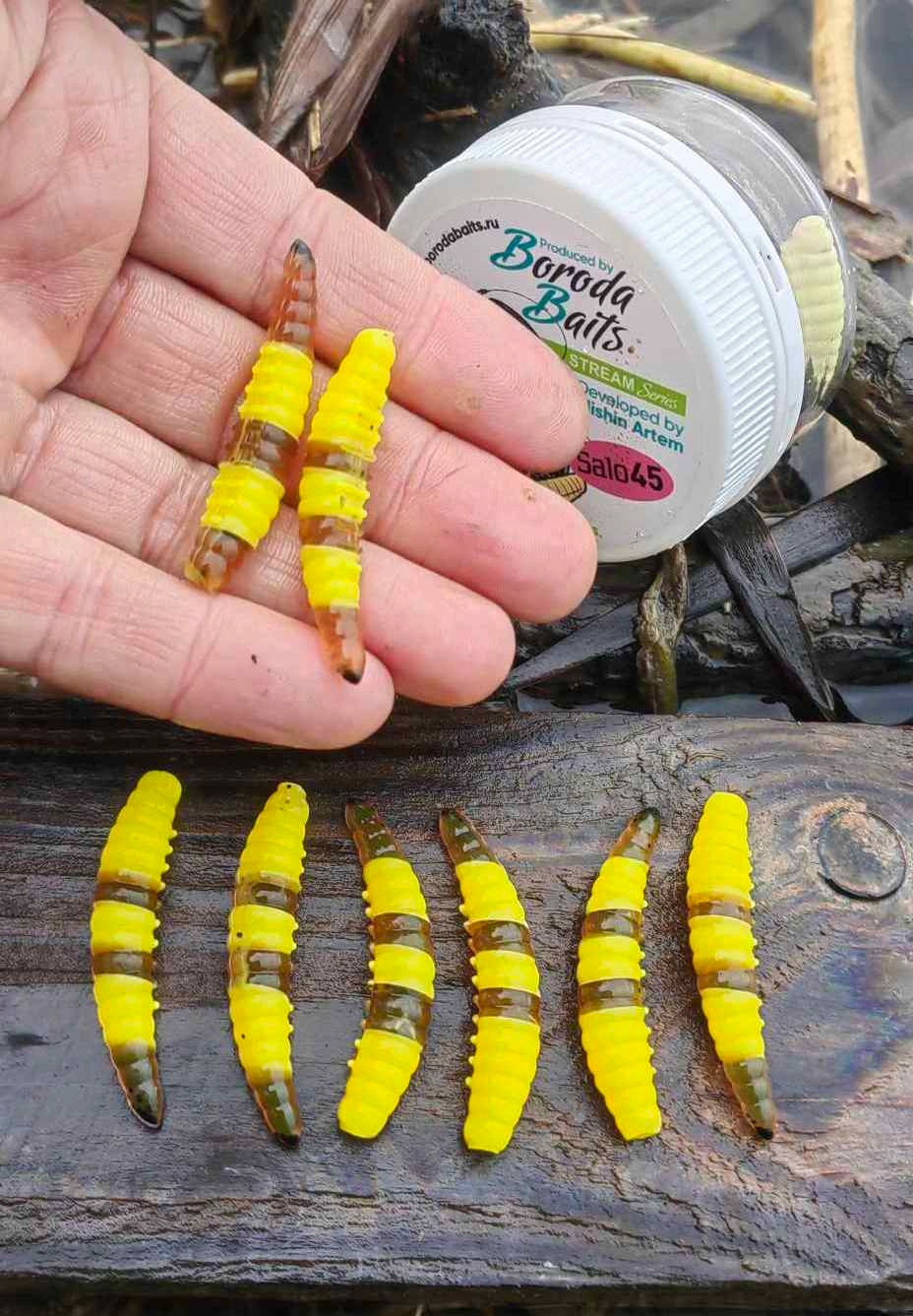 8 szt. Larwa Salo 45 mm 1,7 g killer na Pstrągi Trout Area zapach ser #R-3