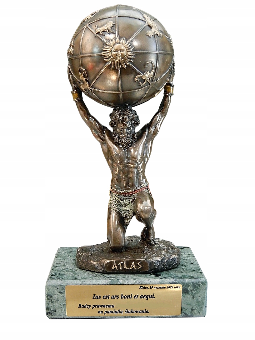 Figurka Atlas Na Mramorovom Podstavci Darček Pre Siliča Šéfa Na Stôl