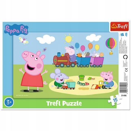 

Puzzle ramkowe 15 el. Wesoły pociąg Peppa Pig