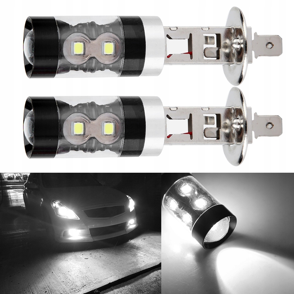 2SZT ŻARÓWKI LED SAMOCHODOWE H1 8000K 12-24V Model QC18114