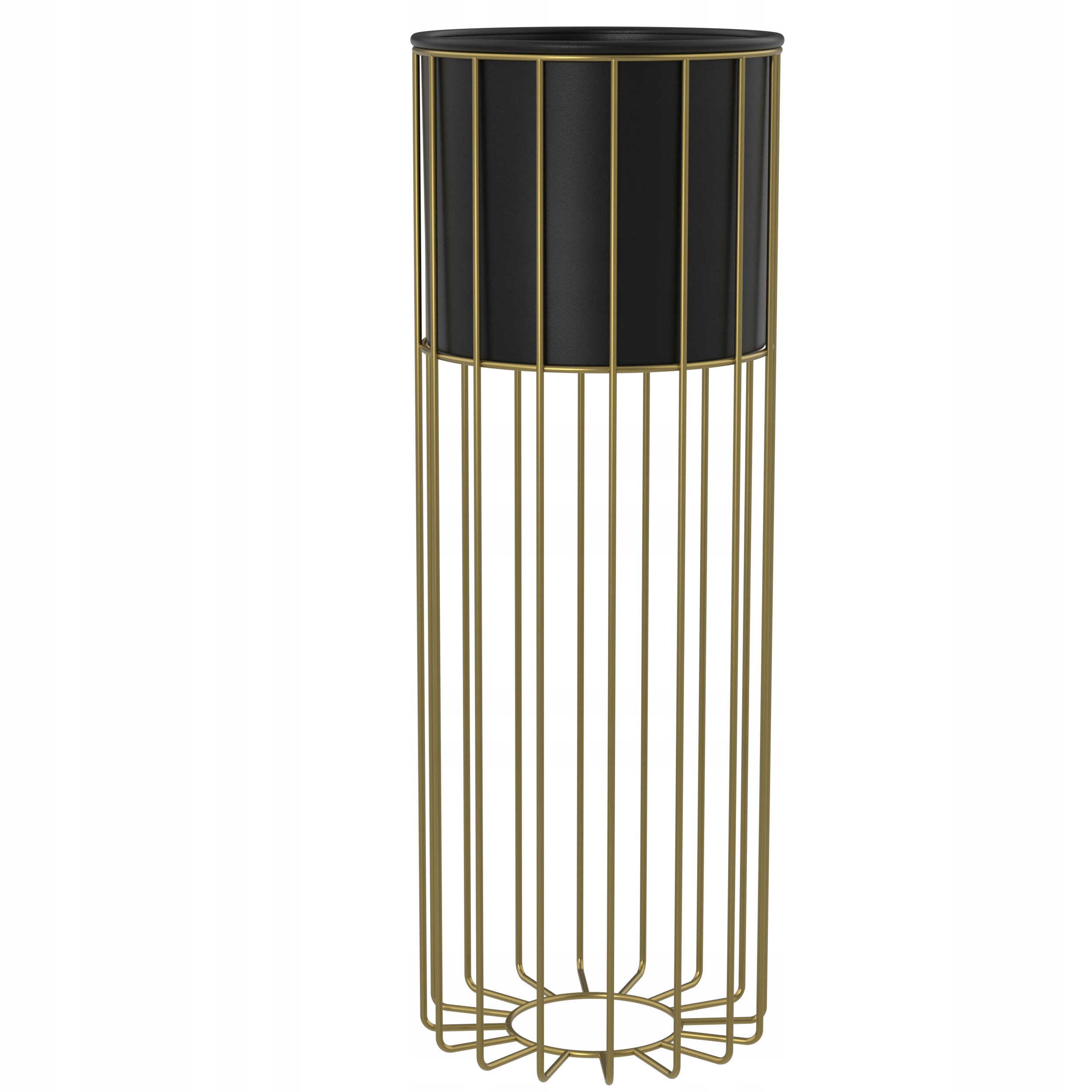 

Kwietnik metalowy stojący złoto czarny Loft 56cm