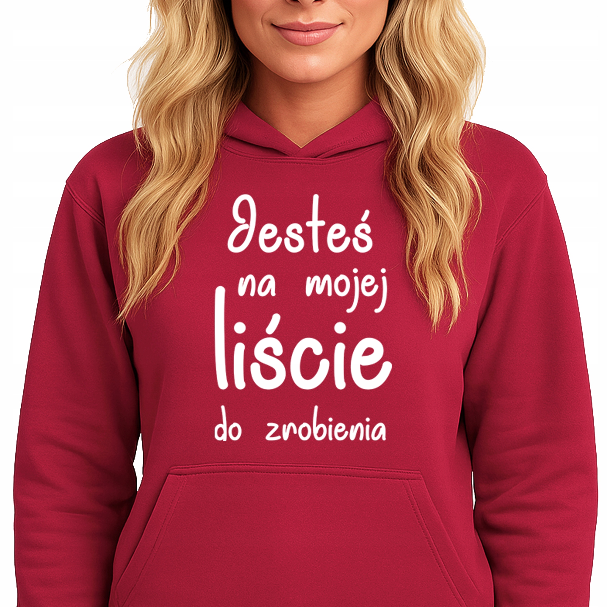 Mikina S Kapucí Červená bavlněná mikina s kapucí M