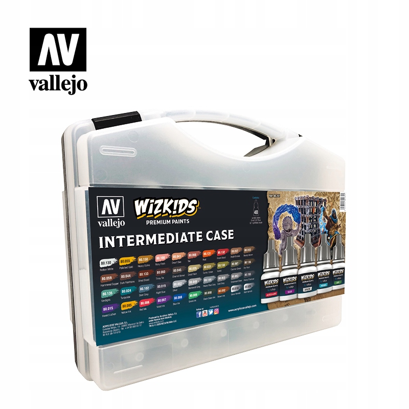 VALLEJO 80261 WALIZKA WIZKIDS Intermediate Case: 40 paints [PAINT SET]