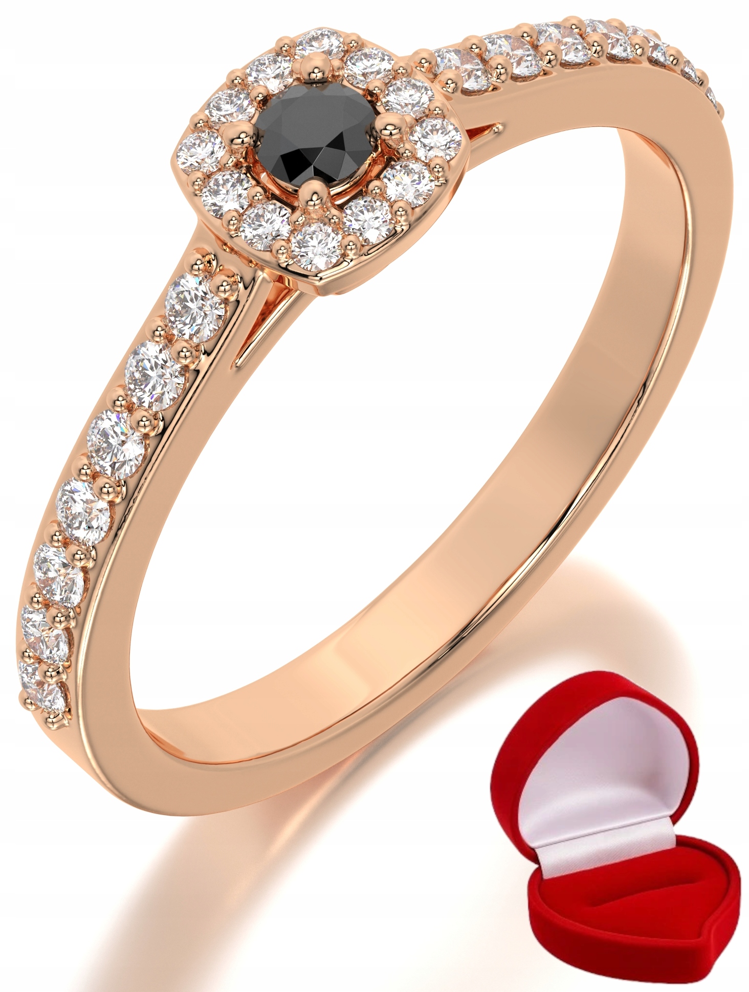 Zlatý Prstýnek 585 14k Brylant Č. 0,06 ct Růžové Zlato R23