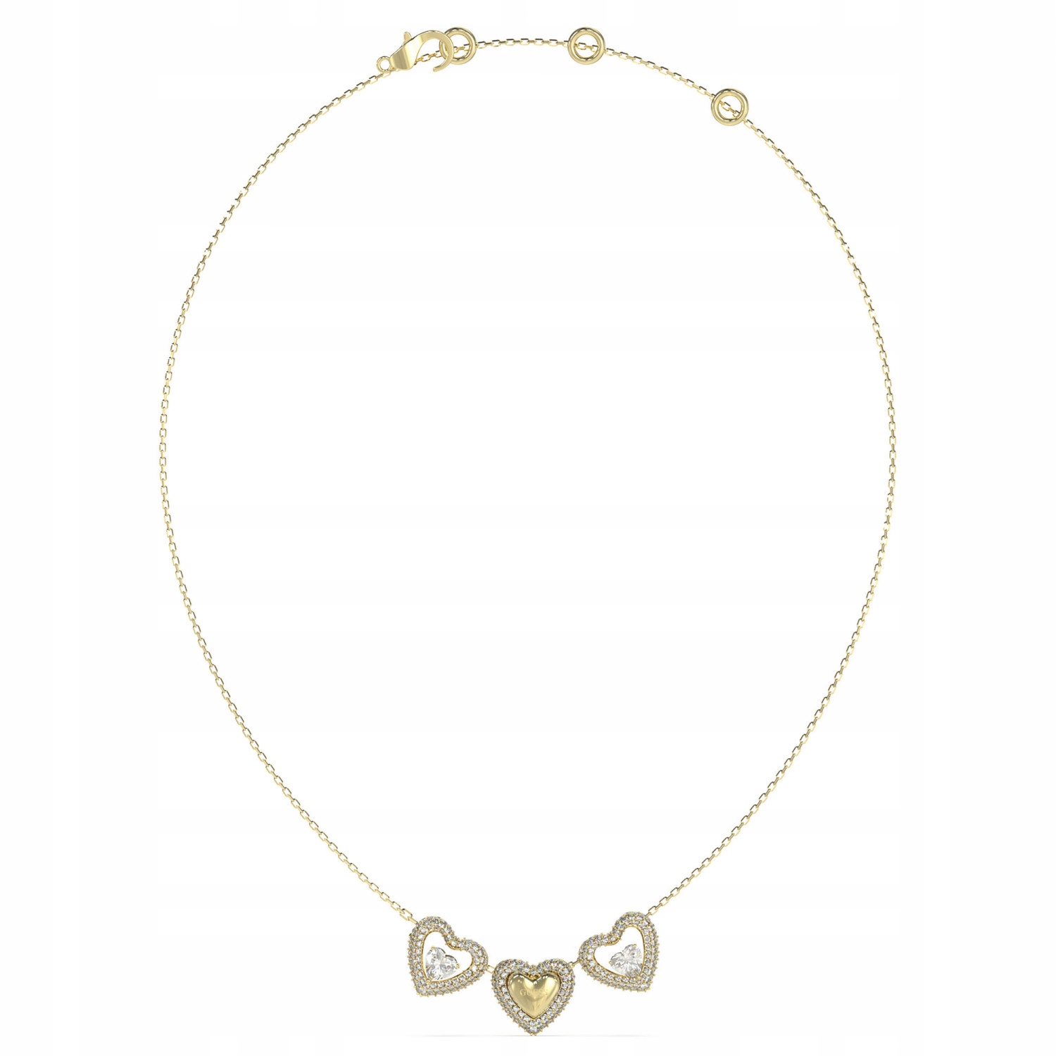 Dámský zlatý náhrdelník Guess srdce 46 cm