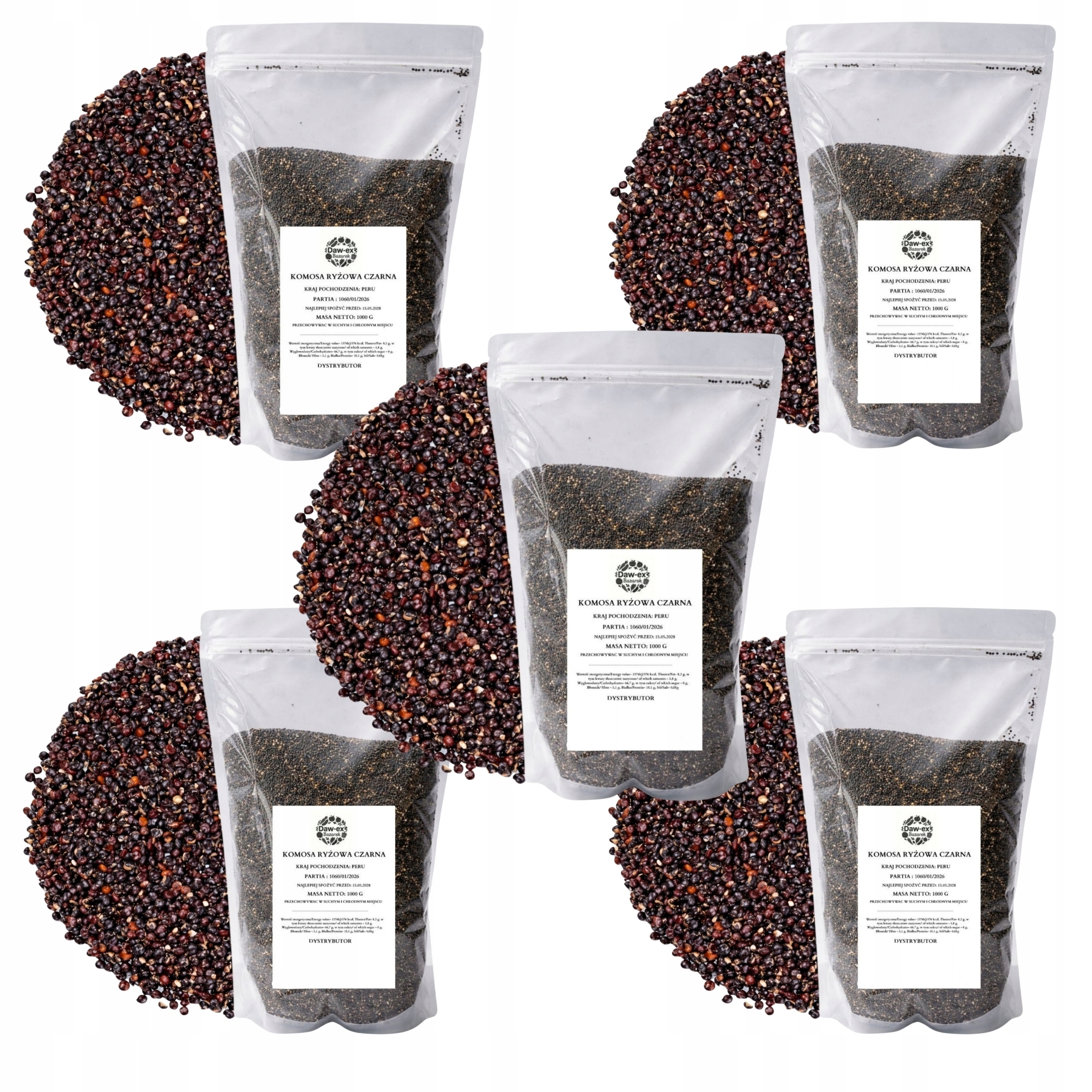 Komosa Rýžová Černá 5 Kg Quinoa Přírodní Superfood Daw-ex