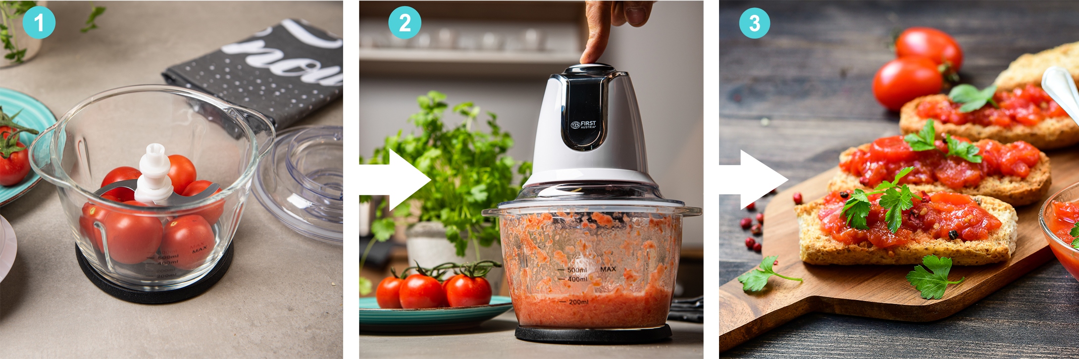 Rozdrabniacz SIEKACZ 1200 ml 4 NOŻE FIRST AUSTRIA Typ rozdrabniacz