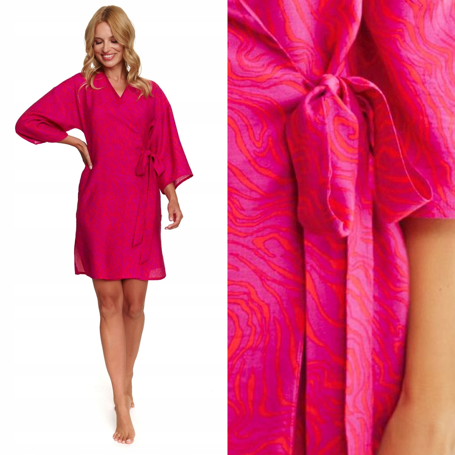 Dámský župan Doctornap Sww 7169 paradise pink fuchsiový s viskózou S