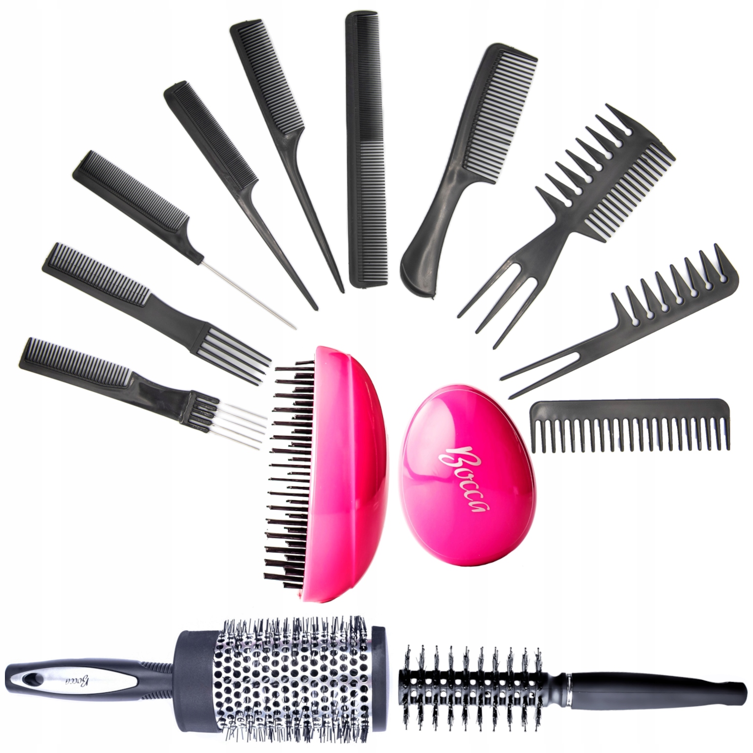 ZESTAW 13 szt GRZEBIEŃ W ETUI SZCZOTKA DO UKŁADANIA MODELOWANIA WŁOSÓW