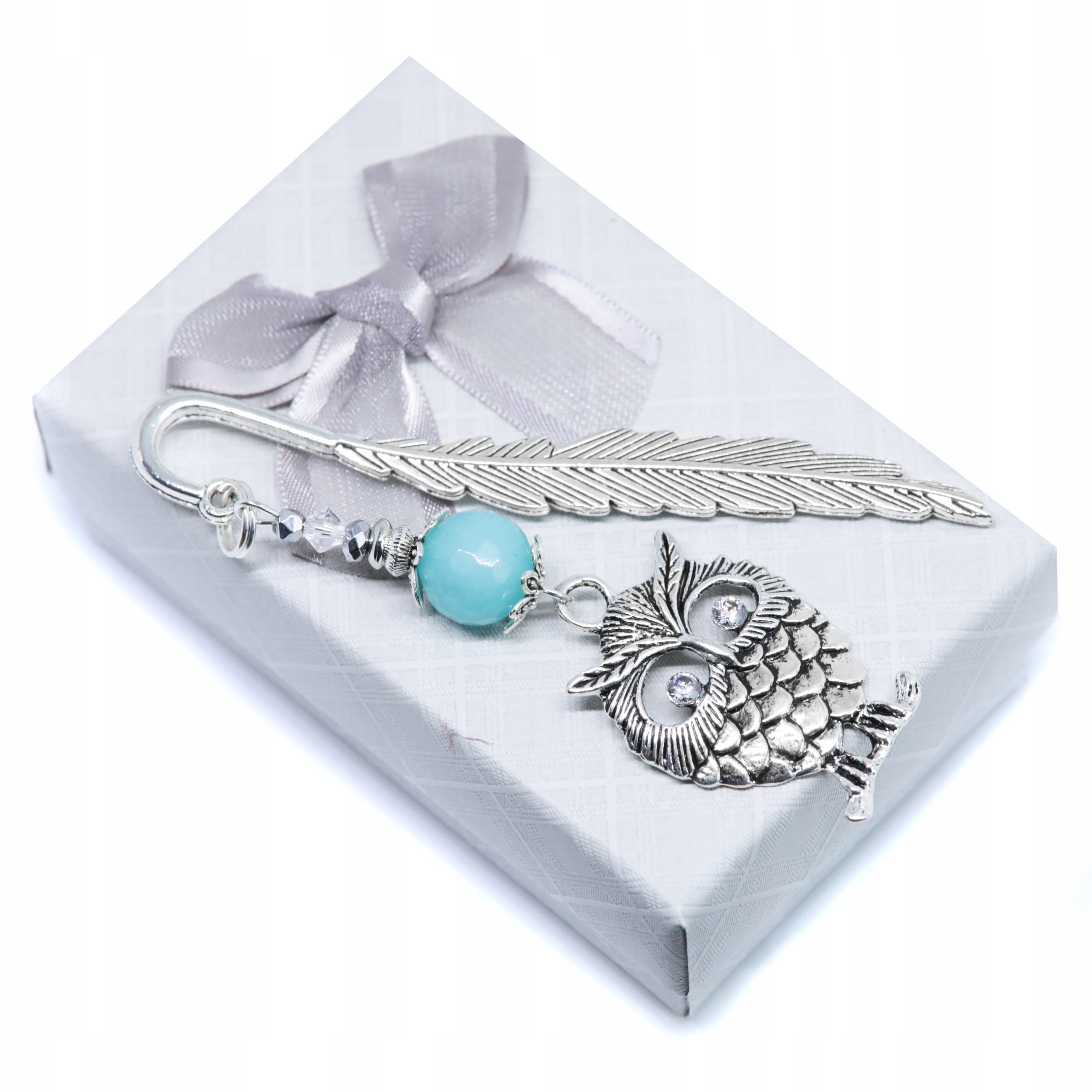 

Zakładka Do Książki sowa cyrkonie Jadeit Swarovski