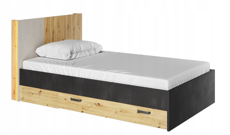 ŁÓŻKO GEO 90cm DO POKOJU MŁODZIEŻOWEGO Z LED