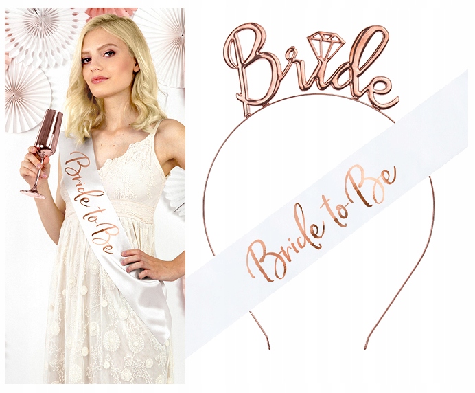 

Szarfa Bride to Be i opaska na wieczór panieński