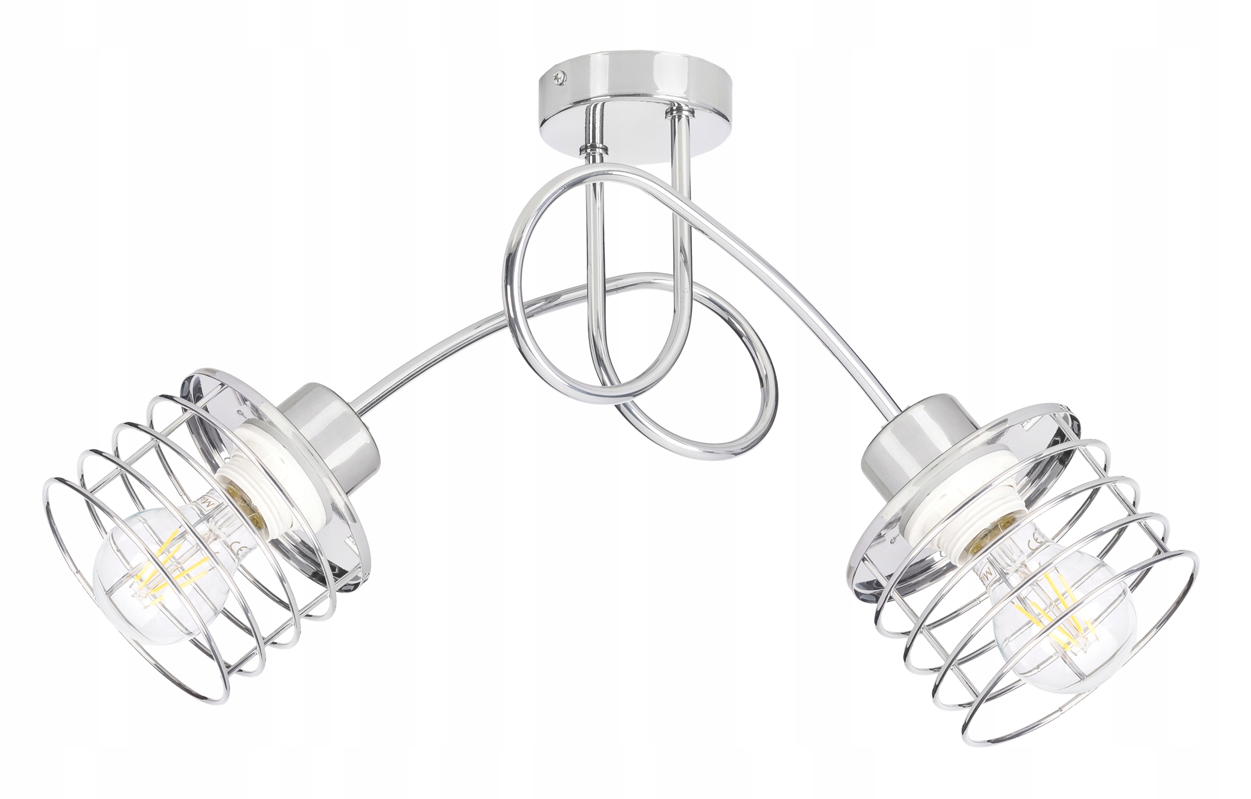 Stropní svítidlo lustr loft na E27 chromové stínítko 2