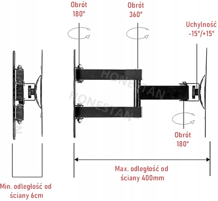 OBROTOWA ZAWIESZKA DO TV 32PHS6605/12 PHILIPS Model długa stabilna telewizora calowy mocna