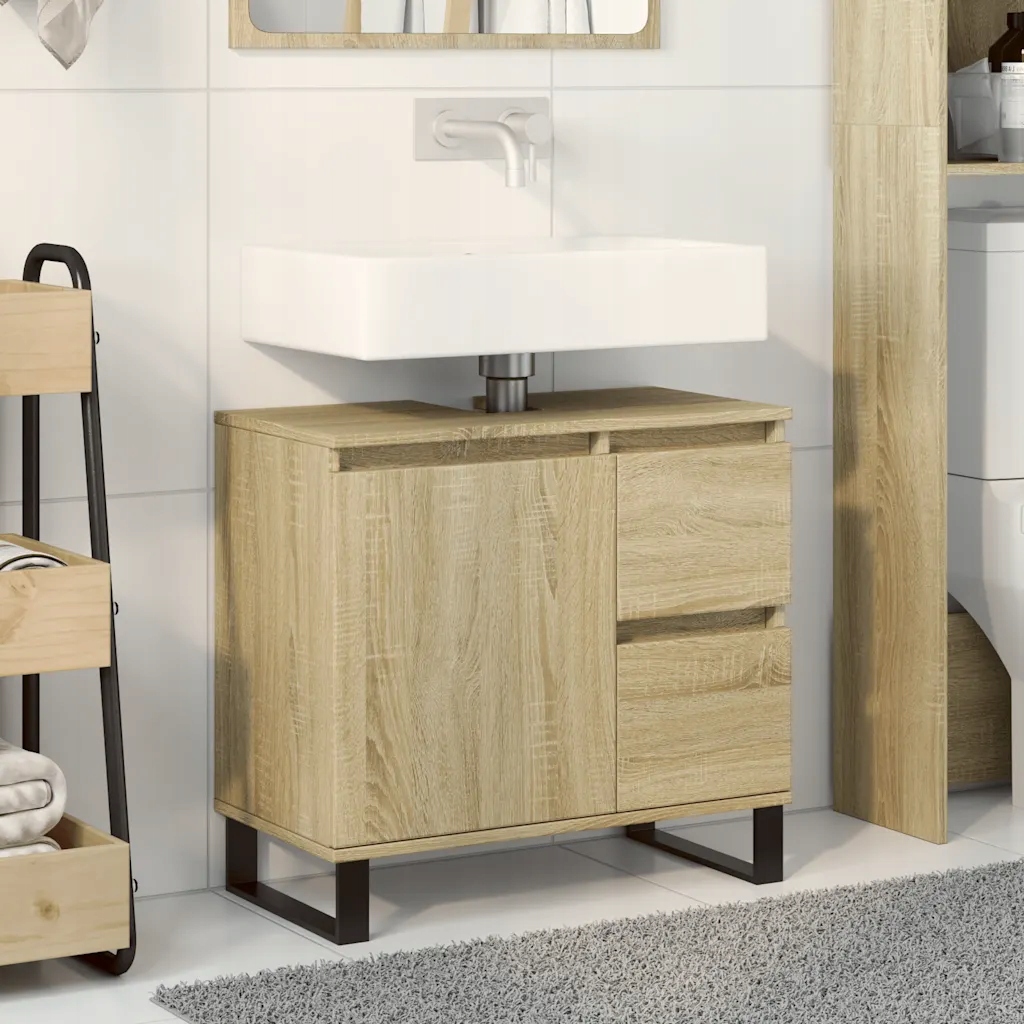 Koupelnová skříňka dub sonoma 65 x 33 x 60 cm kompozitní dřevo Hnědá 849678