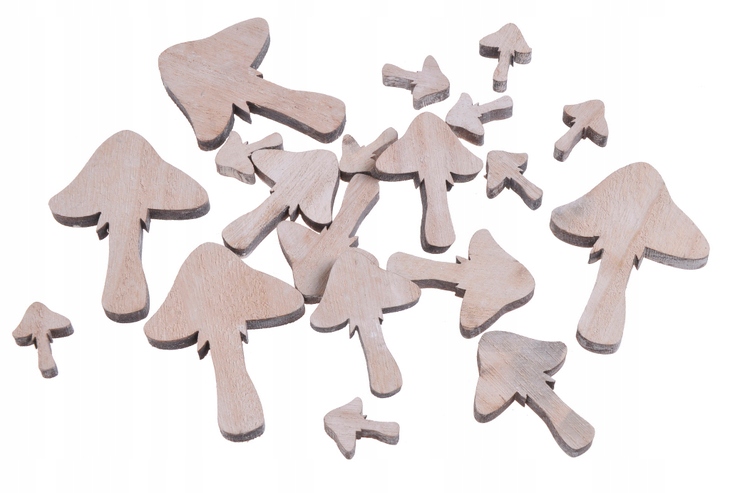 Drewniane wykrawanki - koniki na biegunach białe mix - 2,5cm - 7cm,  18szt    129CAN7827W — 4